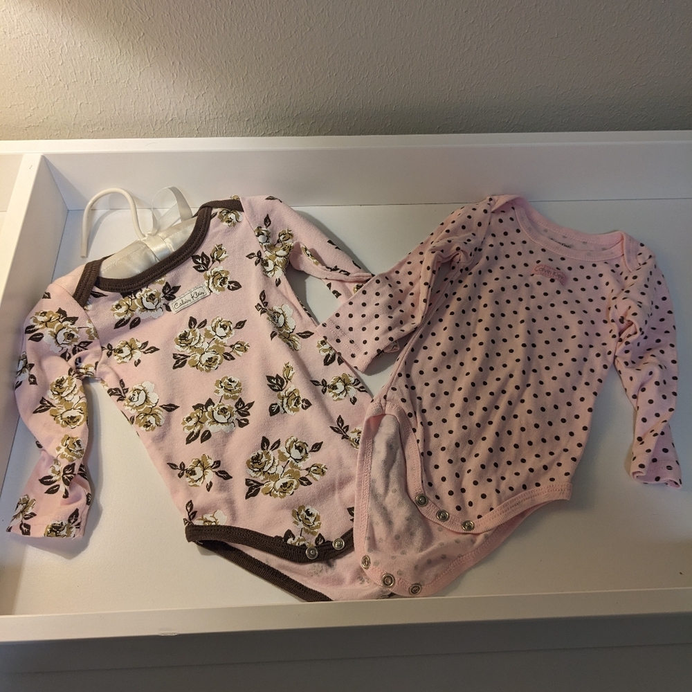 Calvin Klein Size 3-6 month pink onesies